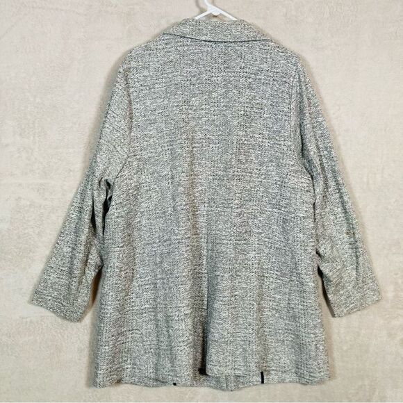 Torrid Studio Textured Boyfriend Knit Trench Blazer Coat Plus Size 3 Gray Pocket - Picture 5 of 8